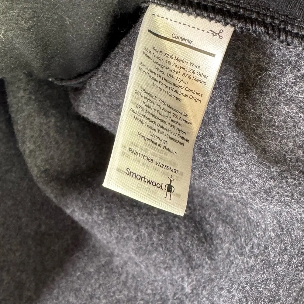 Smartwool Dark Grey Wool Blend Full Zip Jacket Size: medium